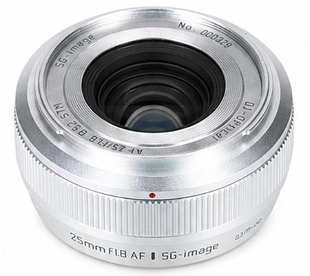 SG Image AF 25mm f/1.8 for Fujifilm X Mount APSC Silver