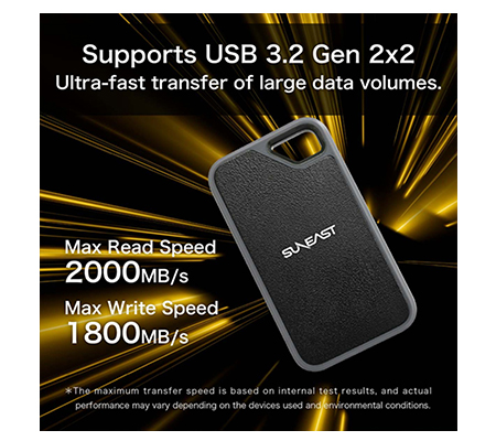 Suneast Ultimate Pro Gold Series Portable SSD 1TB 2000MB/s SE-PS0001T2LG1F