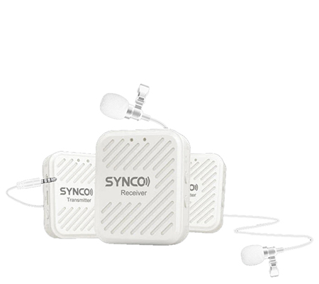 Synco G1-A2 White Digital Wireless Microphone System TX+TX+RX for Camera / Smartphone