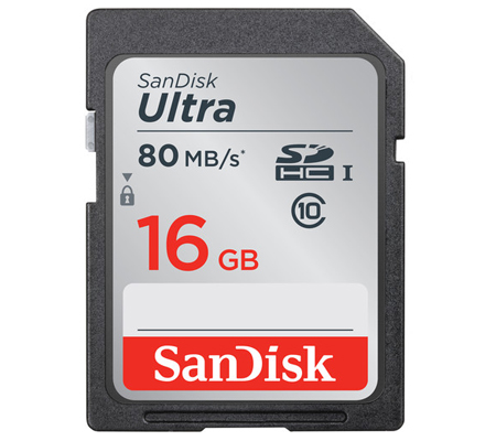 Sandisk SDHC Ultra 16GB UHS-I (Read 80MB/s)