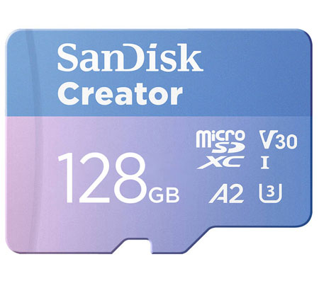 SanDisk Micro SDXC Creator 128GB UHS-I V30 (Read 190MB/s and Write 90MB/s)