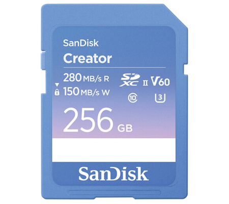 SanDisk SDXC Creator 256GB UHS-II V60 (Read 280MB/s and Write 150MB/s)