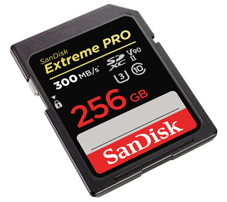 SanDisk SDXC Extreme Pro 256GB UHS-II V90 (Read 300MB/s and Write 260MB/s)