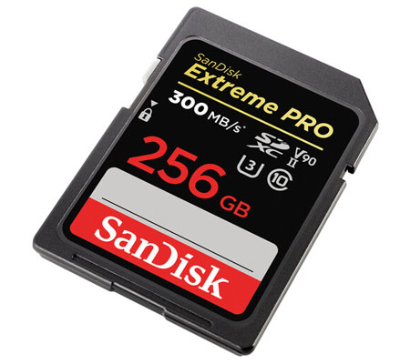 SanDisk SDXC Extreme Pro 256GB UHS-II V90 (Read 300MB/s and Write 260MB/s)