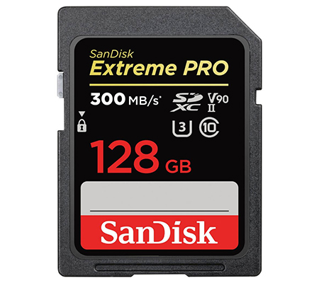 SanDisk SDXC Extreme Pro 128GB UHS-II V90 (Read 300MB/s and Write 260MB/s)