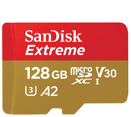 SanDisk Micro SDXC Extreme 128GB UHS-I V30 (Read 160MB/s and Write 90MB/s)