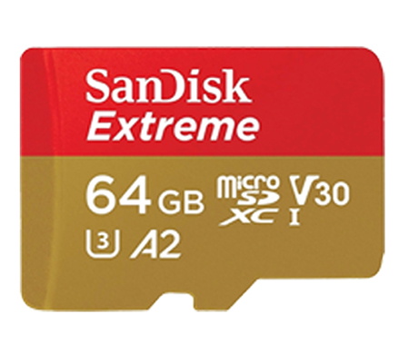 SanDisk Micro SDXC Extreme 64GB UHS-I V30 (Read 170MB/s and Write 80MB/s)