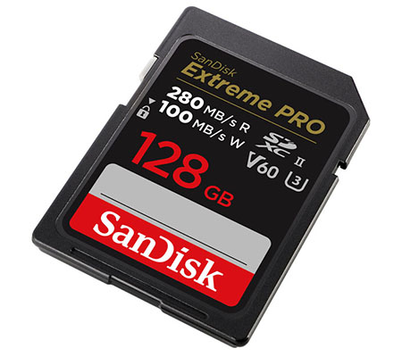 Sandisk SDXC Extreme Pro 128GB UHS-II V60 (Read 280MB/s and Write 100MB/s)