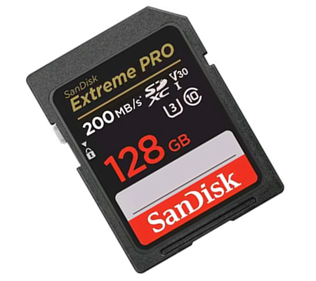 Sandisk SDXC Extreme Pro 128GB UHS-1 V30 (Read 200MB/s and Write 90MB/s)