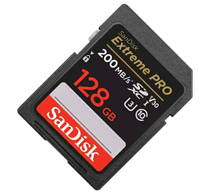 Sandisk SDXC Extreme Pro 128GB UHS-1 V30 (Read 200MB/s and Write 90MB/s)