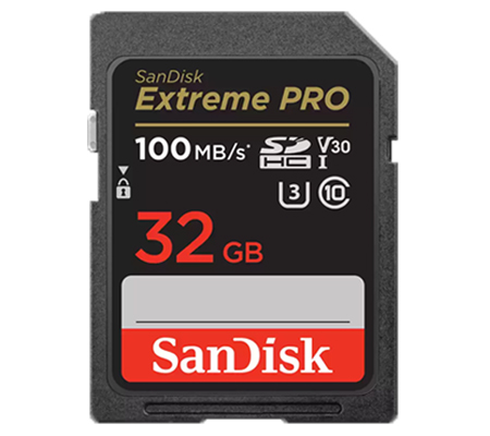 Sandisk SDXC Extreme Pro 32GB UHS-I V30 (Read 100MB/s and Write 90MB/s)