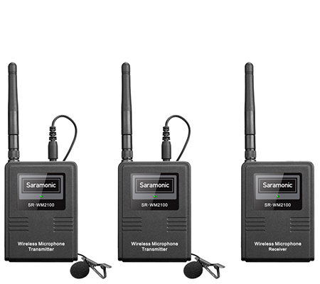 Saramonic SR-WM2100 TX+TX+RX Dual Wireless Lavalier Microphone