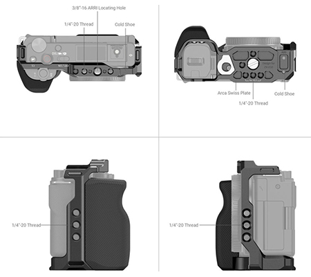 Smallrig Cage with Grip for Sony ZV-E10 3538B
