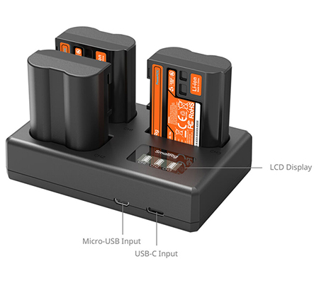 SmallRig EN-EL15C Triple Battery + Charger Kit for Nikon Camera 6018