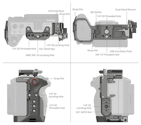 SmallRig HawkLock Quick Release Advanced Cage Kit for Sony FX3 / FX30 / FX3A