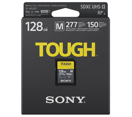 Sony SDXC SF-M Tough Series 128GB UHS-II U3 V60 (Read 277MB/s and Write 150MB/s)