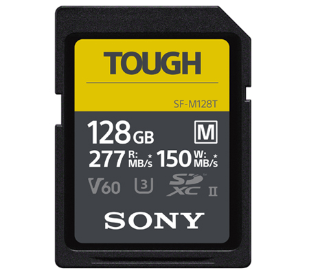 Sony SDXC SF-M Tough Series 128GB UHS-II U3 V60 (Read 277MB/s and Write 150MB/s)