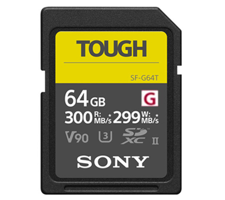 Sony SDXC SF-G Tough Series 64GB UHS-II V90 (Read 300MB/s and Write 299MB/s)