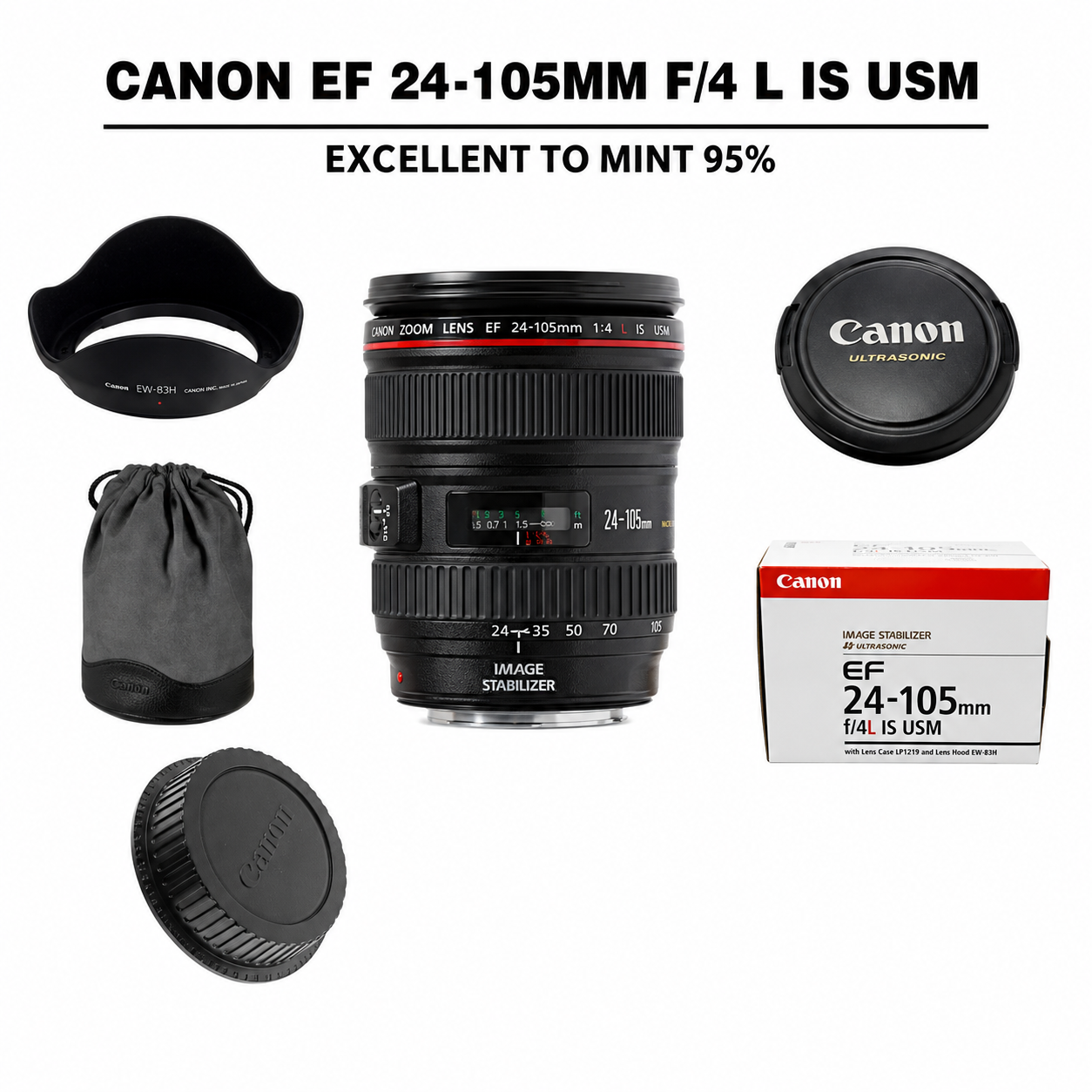 ::: USED ::: CANON EF 24-105MM F/4 L IS USM (EXMINT - 351) - CONSIGNMENT