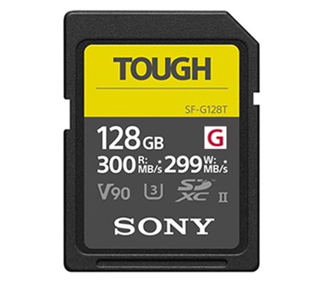 Sony SF-G Tough Series SDXC 128GB Read 300MB/s Write 299MB/s V90, U3, UHS-II