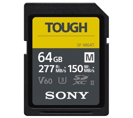 Sony SDXC SF-M Tough Series 64GB UHS-II U3 V60 (Read 277MB/s and Write 150MB/s)