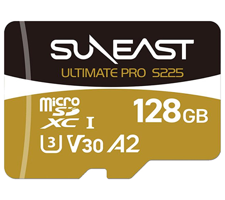 Suneast MicroSD 128GB 208MB/s UHS-I V30 Ultimate Pro S225 Gold Series SE-MS1128G23W1F