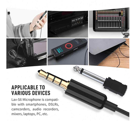 Synco Lav-S6 Omnidirectional Lavalier Microphone for Camera / Smartphones / Camcorders