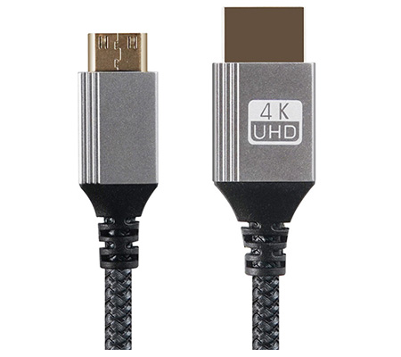 TetherPlus Mini HDMI to HDMI V2.0 4K 3M Cable Nylon Braided (TP-NUHDAMNM-300)
