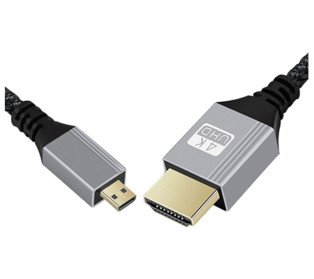 TetherPlus Micro HDMI to HDMI A V2.0 4K 10 Meter Nylon Braided TP-NUHDAMCM-1000