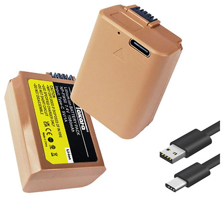 Takara NP-FW50 Battery Replaces for Sony with USB Type-C Charging Port 1080mAh