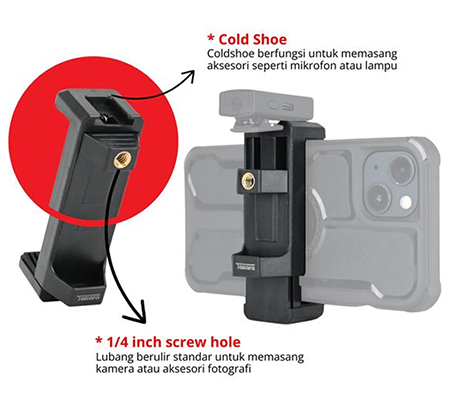 Takara PH-06 Phone Holder with Cold Shoe