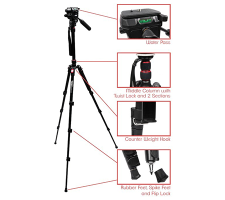 Takara Rover 66V Tripod Video Kamera Fluid Pan Head