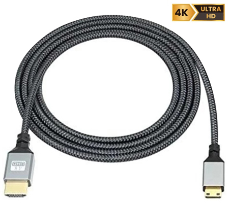 TetherPlus Mini HDMI to HDMI V2.0 4K 10M Cable Nylon Braided