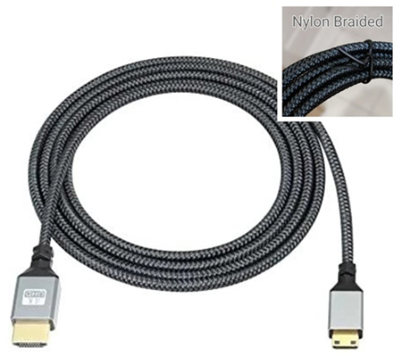 TetherPlus Mini HDMI to HDMI V2.0 4K 10M Cable Nylon Braided