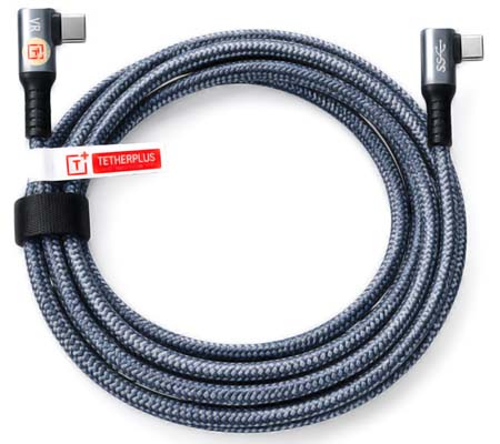 TetherPlus USB 3.2 Gen 2 Type-C L to Type-C VR2 L Shape 3 Meter (TP-UB32TCLTCL-300)