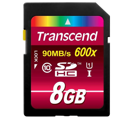 Transcend SDHC 8GB 600x UHS-1 (Read 90Mb/s)