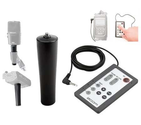 Zoom RC4 Remote Control for H4n and H4n Pro + Zoom MA2 Mic Clip Adapter