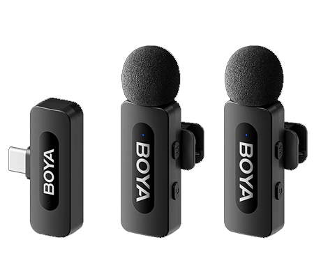 Boya BY-V20 V2.0 TX+TX+RX Ultracompact Wireless Microphone for USB Type-C