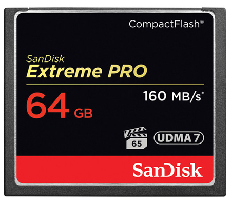 SanDisk CF Extreme Pro 64GB UDMA 7 (160MB/sec Read (1067X) and 150MB/sec Write (1000X)