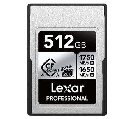 Lexar CFexpress 4.0 Type A 512GB Professional Silver (Read 1750MB/s & Write 1650MB/s)