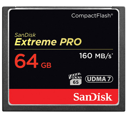 SanDisk CF Extreme Pro 64GB UDMA 7 (Read 160MB/s and Write 150MB/s)