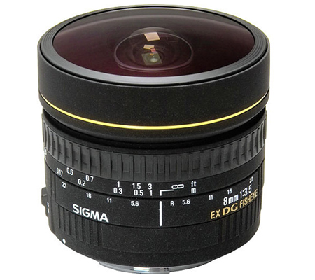 Sigma 8mm f/3.5 EX DG Circular Fisheye for Canon EF Mount Full Frame.