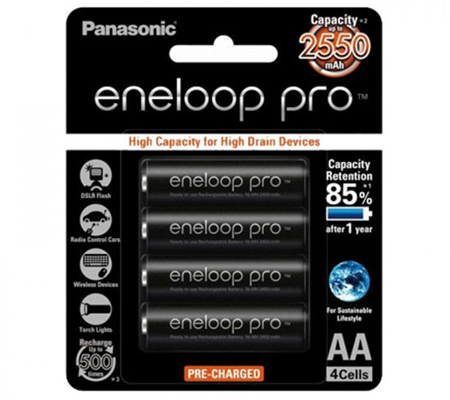 Panasonic Eneloop Battery AA 2550mah Bp4 Pro