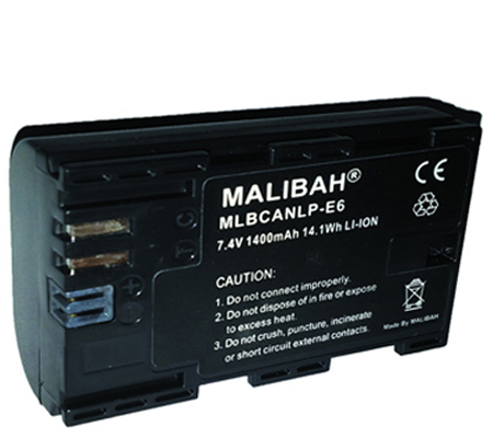 Malibah Canon LP-E6 Battery for Canon EOS 60D/70D/80D/7D/5D II/5D III