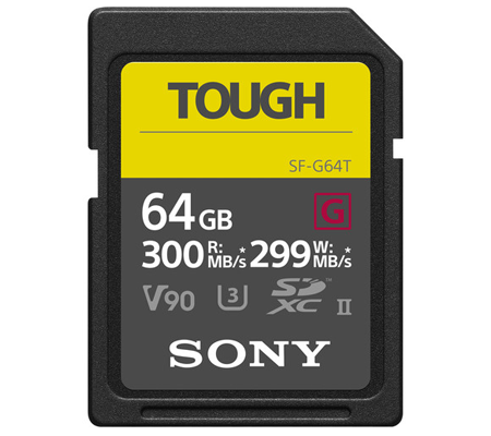 Sony SDXC SF-G Tough Series 64GB UHS-II V90 (Read 300MB/s and Write 299MB/s)