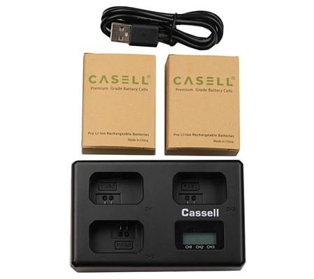 Casell Battery NP-FW50+Triple Charger for Sony A5100/A6000/A6400/A7/A7II/A7R/A7RII/A7SII