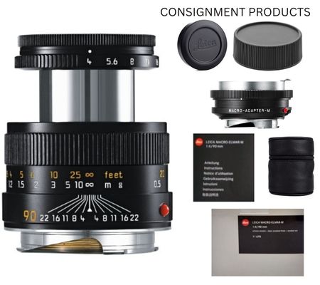 :::USED::: Leica 90mm f/4 Macro-Elmar-M (11670) + LEICA MACRO ADAPTER M (14652) (MINT) - CONSIGNMENT