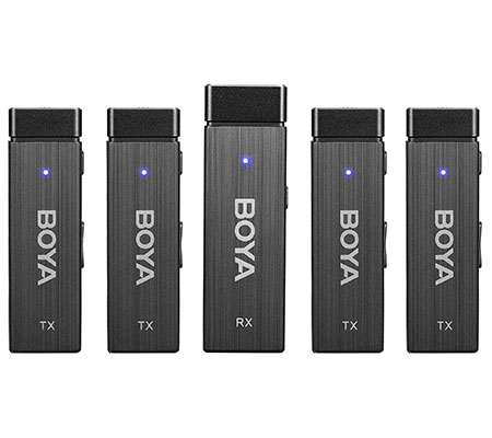 Boya BY-W4 TX+TX+TX+TX+RX Wireless Microphone for Camera & Smartphone