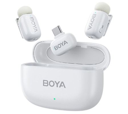 Boya Mini TX + TX + RX Wireless Microphone for USB Type-C White