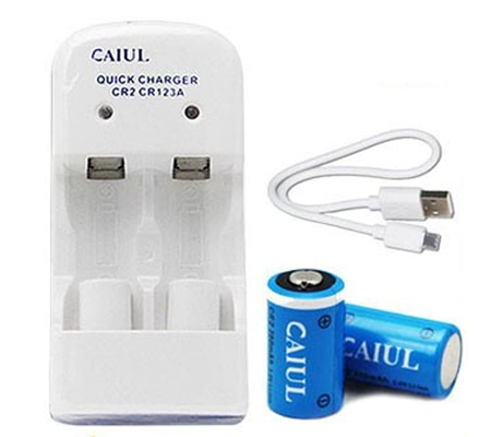Caiul Rechargeable Battery + Charger CR2
